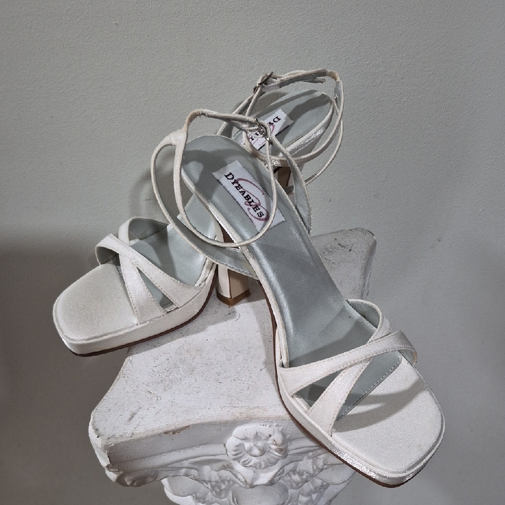 Dr. Martens Elegant White Strappy Heels